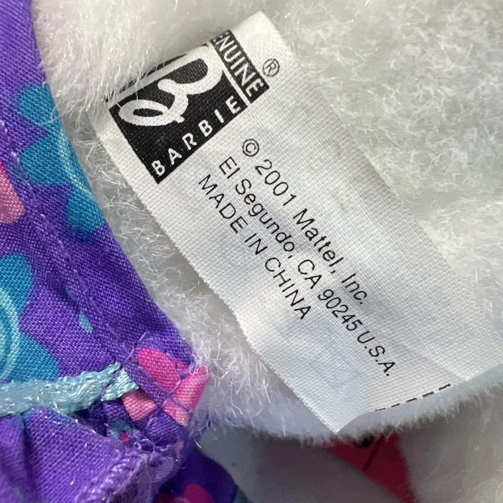 Barbie Perfectly Plush Fashion Cat Kitten White Purple 2001 Vintage Works